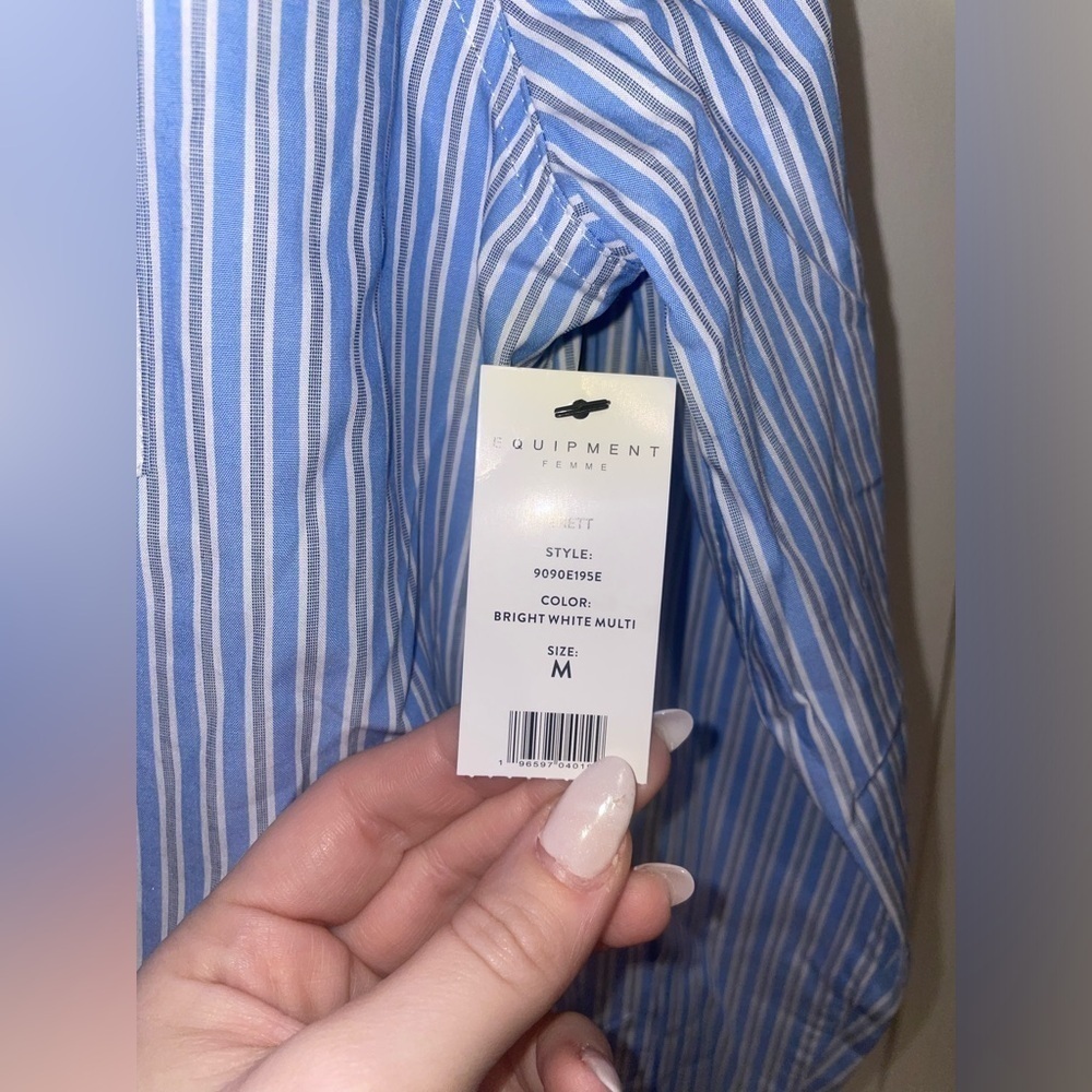 Equipment Brett Striped Shirt M NWT - Picture 8 of 9